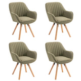 Lot de 4 chaises de salle à manger confortables en tissu vert pivotantes 360° - CARSON FABRIC GREEN 4PCS