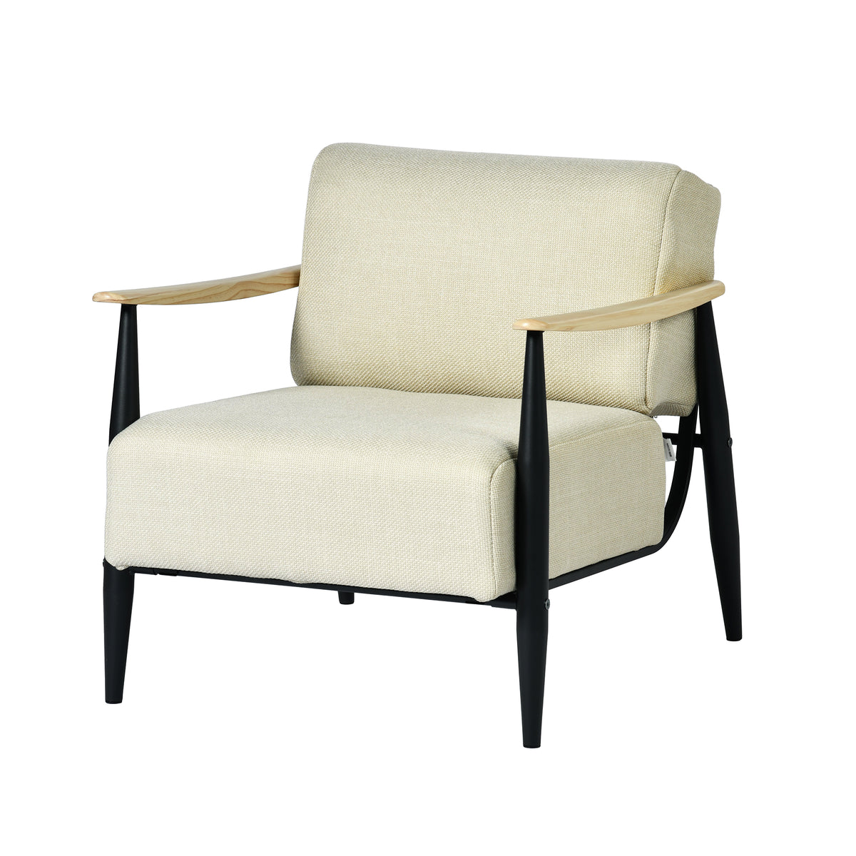 Fauteuil en tissu beige - MOLICA