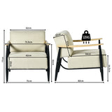 Fauteuil en tissu beige - MOLICA