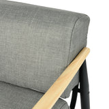 Lounge armchair with armrests in beige corduroy - DOMCO