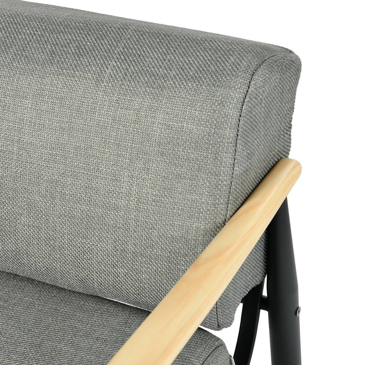 Lounge armchair with armrests in beige corduroy - DOMCO