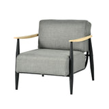 Lounge armchair with armrests in beige corduroy - DOMCO