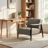 Lounge armchair with armrests in beige corduroy - DOMCO