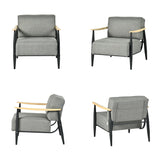 Lounge armchair with armrests in beige corduroy - DOMCO