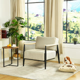 Fauteuil en tissu beige - MOLICA