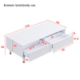 Table basse en MDF blanc avec éclairage LED