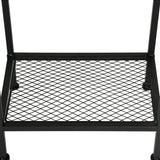 Actoint table/end of industrial design in vintage brown and black metal with double tray and integrated USB ports - Oakham