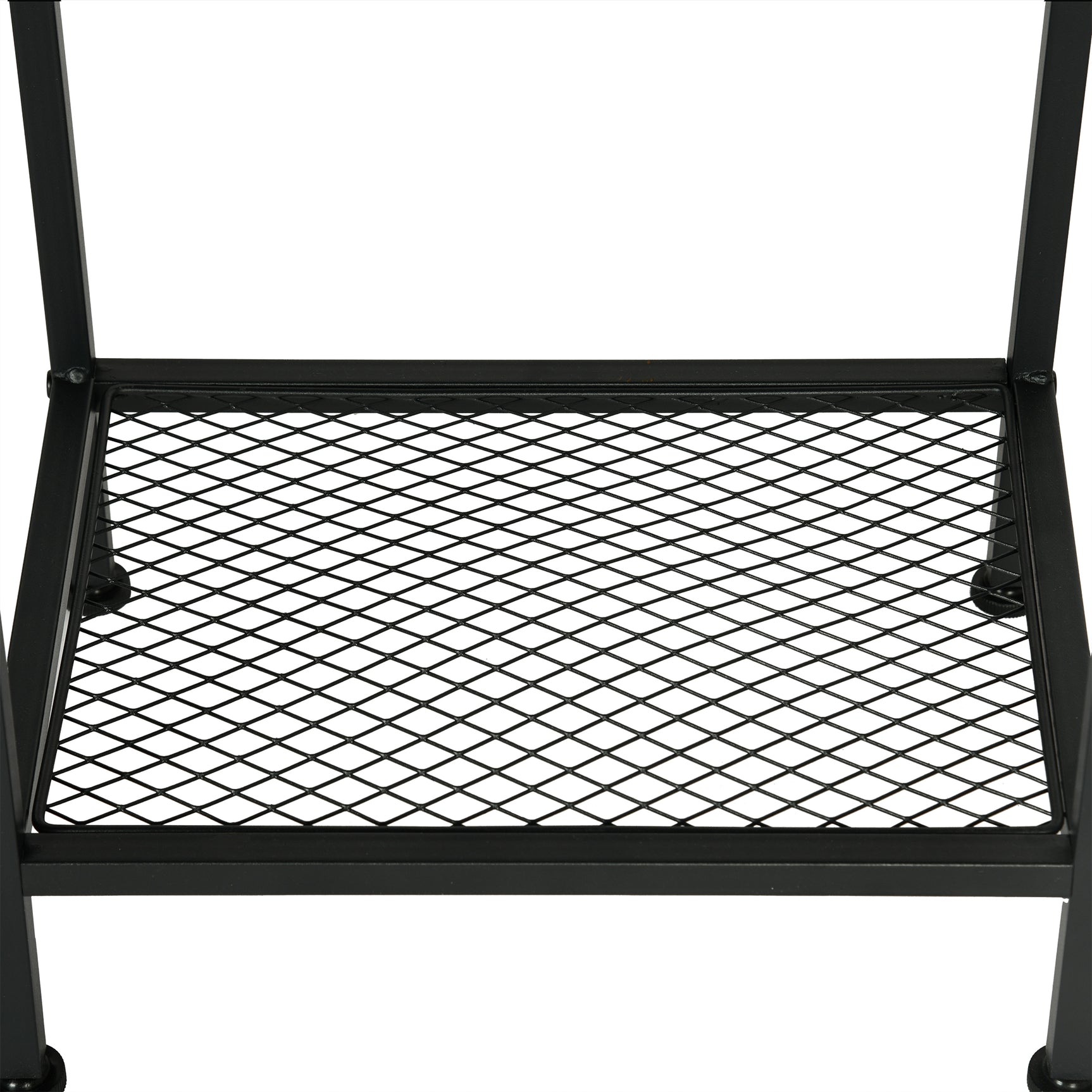 Actoint table/end of industrial design in vintage brown and black metal with double tray and integrated USB ports - Oakham