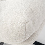 Pivoting lounge chair adjustable in white ribbed velvet - Alintonex