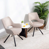 Set of 6 Scandinavian dining chairs with beige fabric armrests - Beth