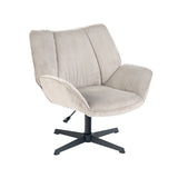 Swivel adjustable leisure chair with gray velvet armrests - Durothil