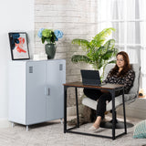 Faltbarer industrieller Computertisch mit 4 Holz- und Black -Metall -Rollen - Ascoli