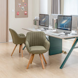 Set aus 2 bequemen Esszimmerstühlen aus grünem Stoff, 360° drehbar – CARSON FABRIC GREEN 2STK