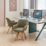 Lot de 4 chaises de salle à manger confortables en tissu vert pivotantes 360° - CARSON FABRIC GREEN 4PCS