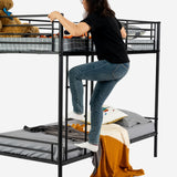 2-seater, 2-story bunk bed in black metal with ladder 90x190cm (mattress not included) - TWIN