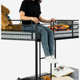 2-seater, 2-story bunk bed in black metal with ladder 90x190cm (mattress not included) - TWIN