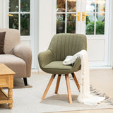 Lot de 4 chaises de salle à manger confortables en tissu vert pivotantes 360° - CARSON FABRIC GREEN 4PCS