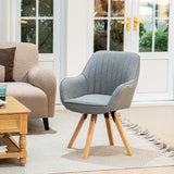 Set of 4 comfortable gray fabric dining room chairs with 360° swivel - CARSON FABRIC GRAY 4PCS