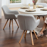 Set of 2 comfortable dining room chairs in beige fabric, 360° swivel - CARSON FABRIC BEIGE 2PCS