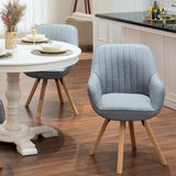 Set of 2 comfortable dining room chairs in gray fabric with 360° swivel - CARSON FABRIC GRAY 2PCS