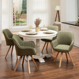 Lot de 4 chaises de salle à manger confortables en tissu vert pivotantes 360° - CARSON FABRIC GREEN 4PCS