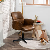 Fauteuil de bureau ergonomique réglable pivotant avec accoudoirs en suédine - THOMASINA