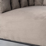 Lounge armchair with armrests in light taupe corduroy - DOMCO