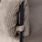Lounge armchair with armrests in light taupe corduroy - DOMCO