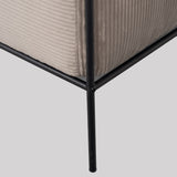 Lounge armchair with armrests in light taupe corduroy - DOMCO