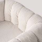 Lounge armchair with armrests in beige corduroy - DOMCO