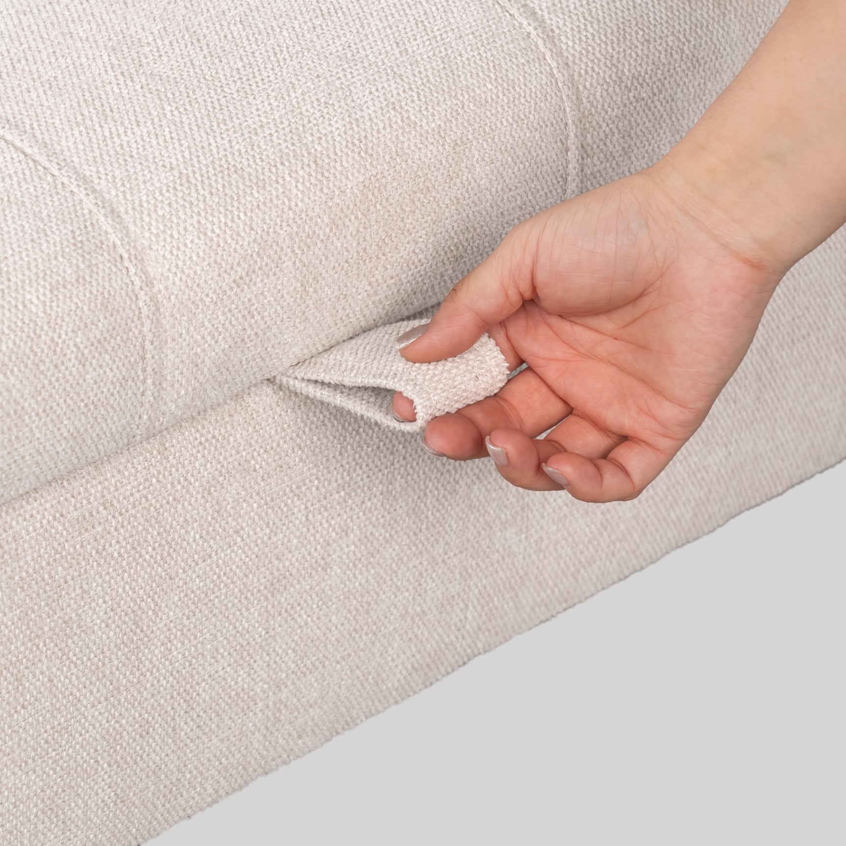 Canapé 2 places en tissu beige style scandinave - AHBARM