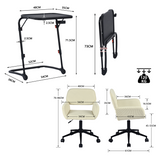 Ensemble avec table d’appoint noire pliable et fauteuil de bureau en velours côtelé beige âââââââ€?BASELINE & ROSS