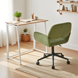 Ensemble bureau pliable et fauteuil de bureau en velours côtelé vert olive âââââââ€?ASCOLI & ROSS