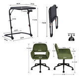 Ensemble avec table d’appoint noire pliable et fauteuil de bureau en velours côtelé vert olive âââââââ€?BASELINE & ROSS
