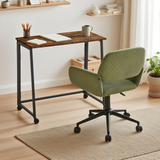 Ensemble avec bureau pliable industriel à roulettes et fauteuil en velours côtelé vert olive âââââââ€?ASCOLI & ROSS