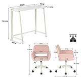 Ensemble avec bureau pliable blanc à roulettes et fauteuil en velours côtelé vert olive âââââââ€?ASCOLI & ROSS