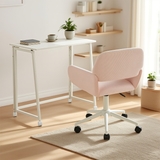 Ensemble avec bureau pliable blanc à roulettes et fauteuil en velours côtelé vert olive âââââââ€?ASCOLI & ROSS