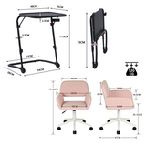 Together with foldable black extra table and pink velvet office chair - Baseline & Ross
