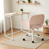Ensemble bureau pliable et fauteuil de bureau en velours côtelé rose âââââââ€?ASCOLI & ROSS