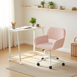 Ensemble avec bureau pliable blanc à roulettes et fauteuil en velours côtelé vert olive âââââââ€?ASCOLI & ROSS