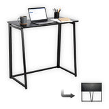 Foldable industrial desktop in wood and black metal - Ascoli
