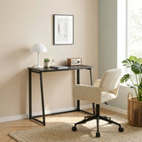Foldable industrial desktop in wood and black metal - Ascoli