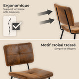 Lot de 4 chaises de salle à manger industrielles en suédine - POMONA