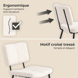 Lot de 4 chaises de salle à manger scandinaves en tissu mouton bouclette beige - POMONA