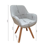 Set of 2 comfortable dining room chairs in beige fabric, 360° swivel - CARSON FABRIC BEIGE 2PCS