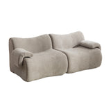 2-Sitzer-Schlafsofa aus dunkelgrauem Stoff mit Seitentaschen, modernes Schlafsofa