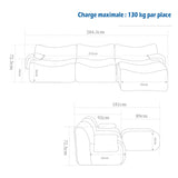 Canapé modulaire chenille kaki 3 place