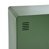 Armoire/Casier métallique vert au style industriel avec étagères et 2 portes - WALNUT