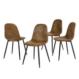 Lot de 4 chaises de salle à manger industrielles en suédine - CHARLTON
