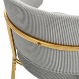 Set of 2 modern gray chopped fabric chairs with tilted wood and metal feet, ergonomic backrest and adjustable feet